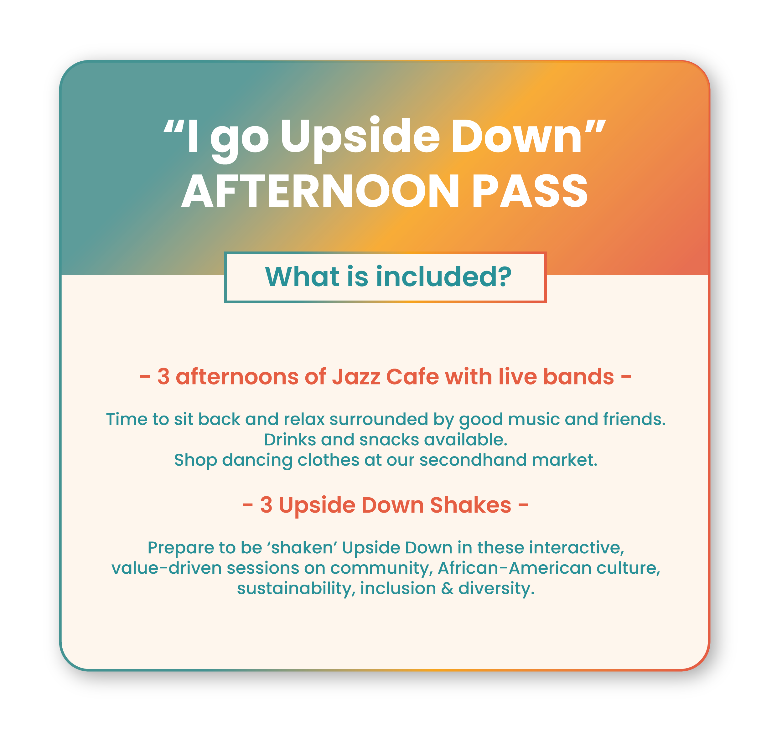 UDF afternoon pass included